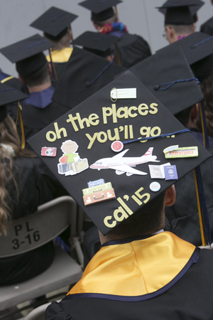 A graduate cap at this year's commencement. Photo by Jim Block