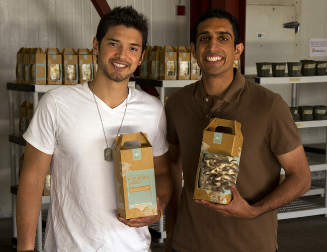 Alejandro Velez (left) and Nikhil Arora founded Back to the Roots at the end of their senior years at UC Berkeley's Haas School of Business. Courtesy photo