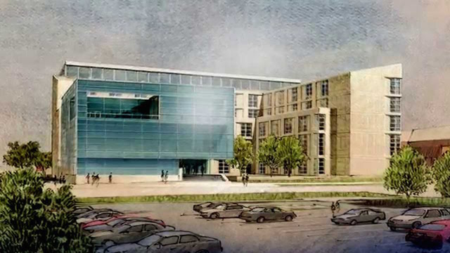 An artist's rendering of the new $84 million, 240,000-square-foot College of Business Administration building to open in 2017