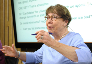 Professor Patricia Werhane, teaching at Gies.